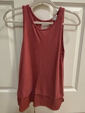 J. Crew NWOT Layered Hem Sleeveless Tank in Rose. FLAWLESS